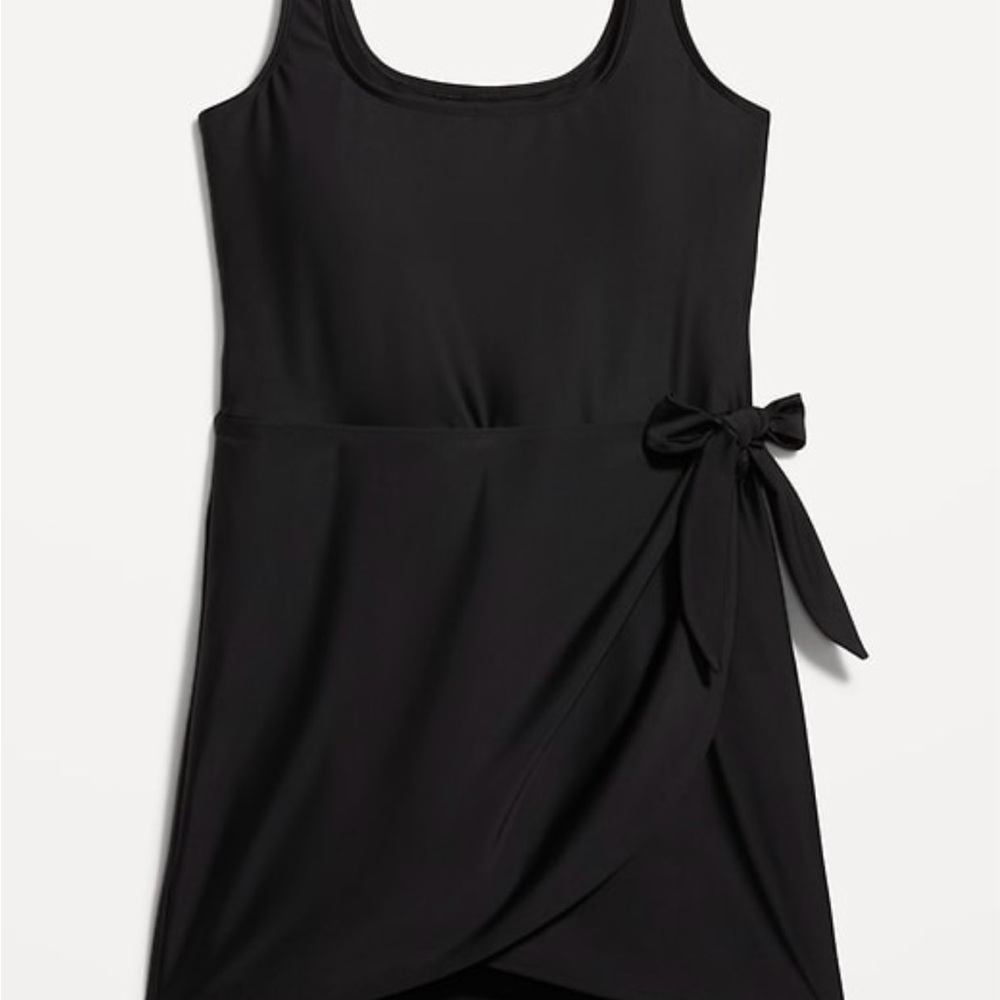 Matte black tie wrap swim suit old navy
